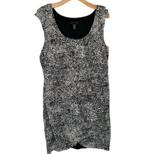 Apostrophe Womens Black White Patterned Sleeveless knit Dress Size XL lined